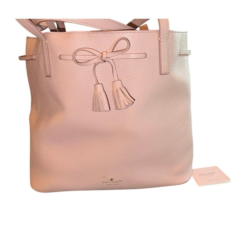 KATE SPADE Pebbled Leather Tote Bag in Rose Blush Pink 100% Cow Leather